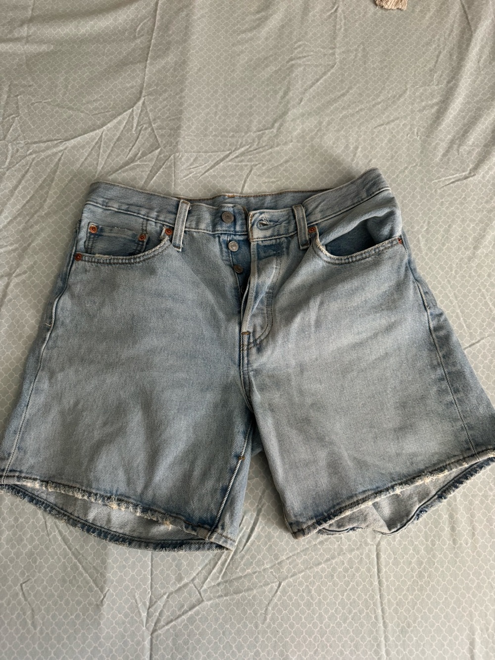 Levi’s 501 Light Wash Denim Distressed Cutoff Shorts